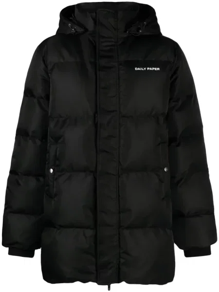 Geacă cu puf Daily Paper cu glugă cu imagine negru
