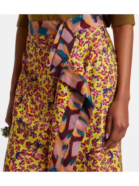 Fustă midi Dries Van Noten cu imagine