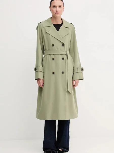 Dkny płaszcz przejściowy dwurzędowy zielony