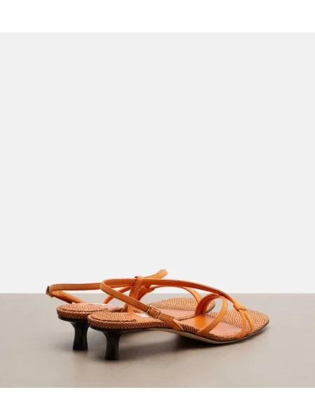 Kožené sandále Jimmy Choo oranžová