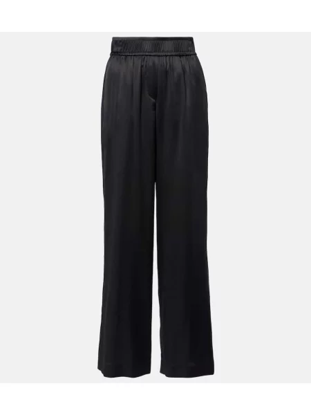 Pantaloni Brunello Cucinelli de mătase negru