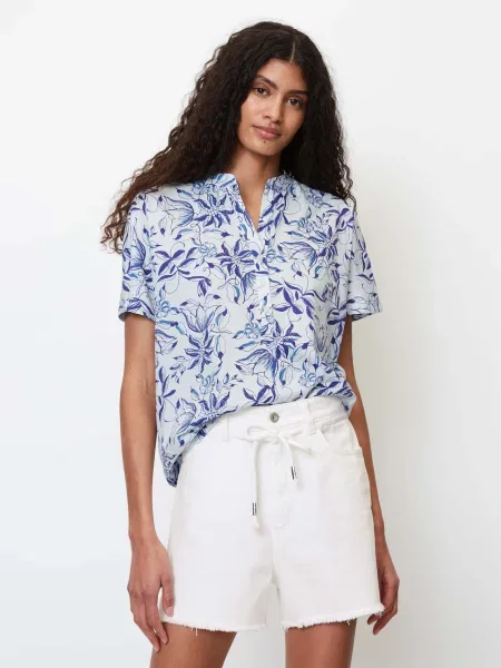 Marc O’Polo Блуза з коротким рукавом без підкладки синій