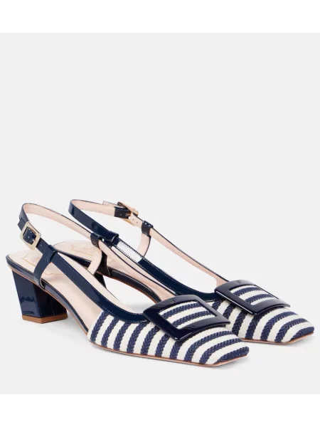 Pantofi cu toc Roger Vivier slingback din canvas