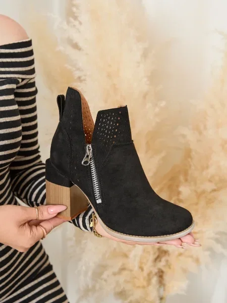 Botine Resti ajurate negru