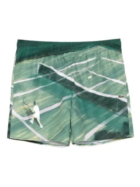 Grafički kupaće gaće Lacoste s printom zelena