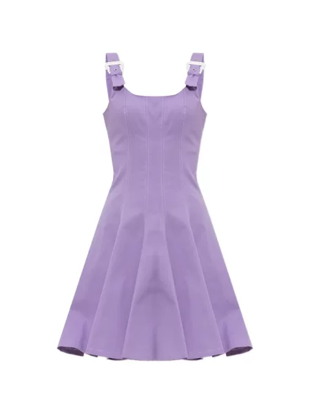 Sukienka jeansowa Versace Jeans Couture na sprzączkę na ramiączkach fioletowa