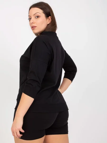 Bluză Fashionhunters cu imagine negru