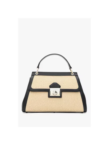 Трапеция кожаная сумка Cromia черная