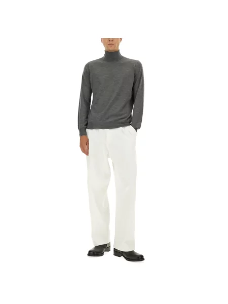 Sweter z golfem Brunello Cucinelli wełniany szary