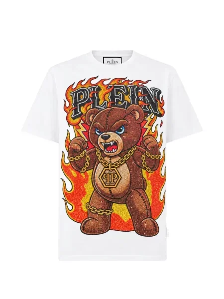 Αρκουδάκι μπλούζα Philipp Plein πέτρες λευκό