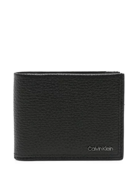 Portofel Calvin Klein din piele cu autograf negru