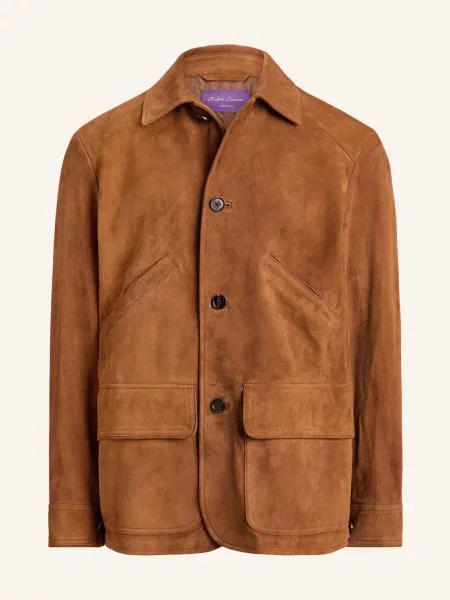 Kožená bunda Ralph Lauren Purple Label fialová