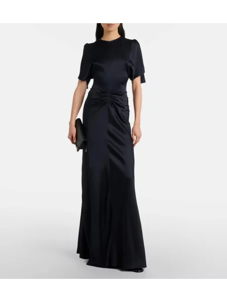 Rochie Victoria Beckham din satin albastru
