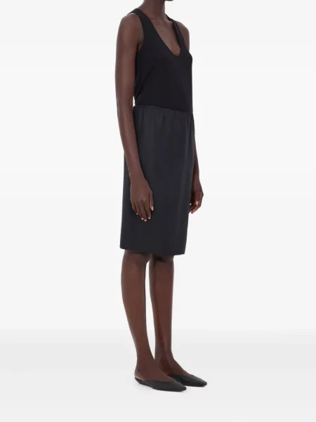 Jedwabna spódnica midi Loulou De Saison do kolan czarna