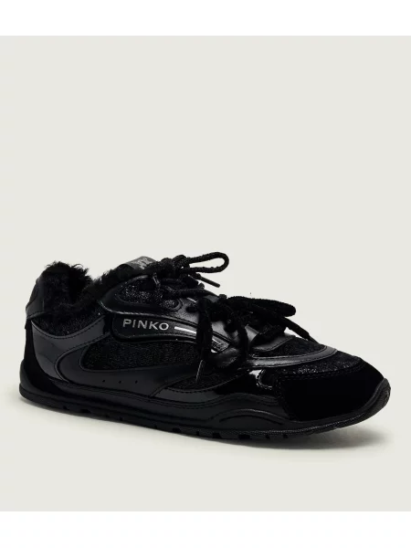 Pinko Teniși din piele Yulia 01 | shearling negru