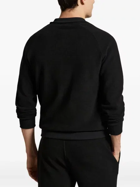 Șapcă Polo Ralph Lauren de mătase cu broderie cu dungi negru