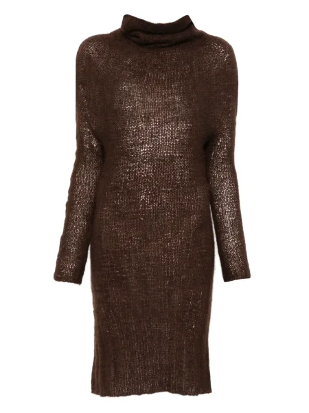 Rochie Yehuafan tricotate de costum maro