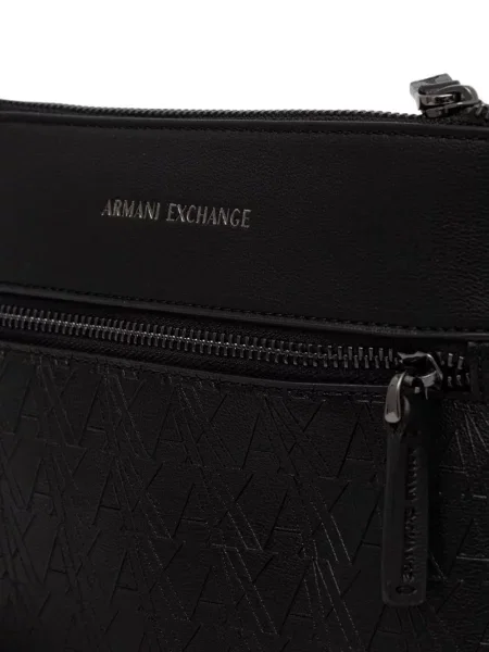 Crossbody táska Armani Exchange autogrammal fekete