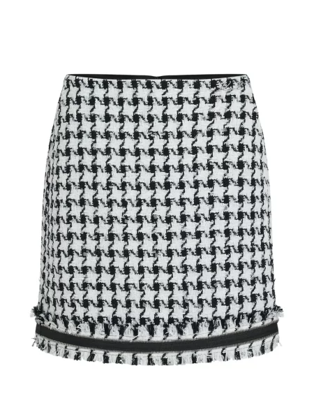 Bouclé fusta mini Karl Lagerfeld cu model pepito alb