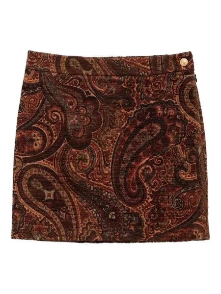 Fusta mini Chloé cu imagine cu model paisley roșu