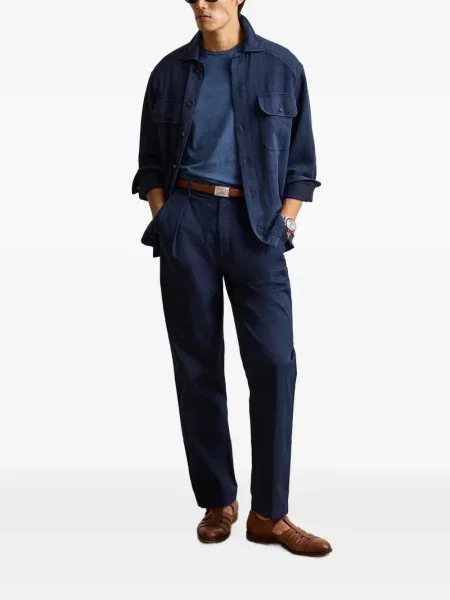 Košulja Ralph Lauren Purple Label s herringbone uzorkom plava