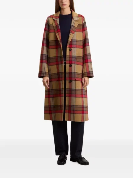 Palton Woolrich de lână în carouri