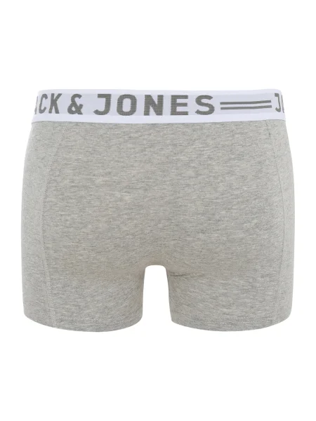JACK & JONES Boxerky Sense sivá melírovaná / svetlosivá tmavosivá biela