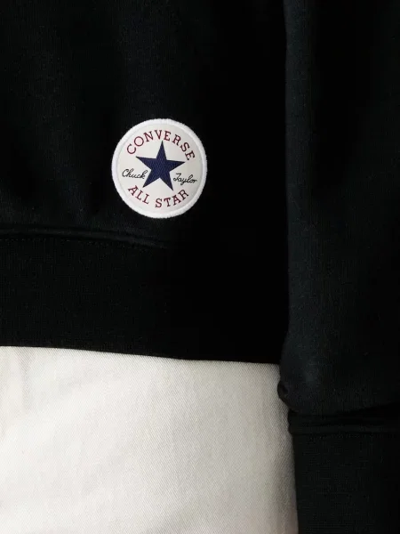 Converse kapucnis melegítőfelső női pamuttal fekete