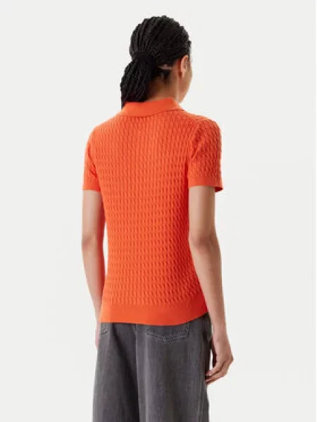 Tommy Hilfiger Polo marškinėliai Fine Regular Fit oranžinė