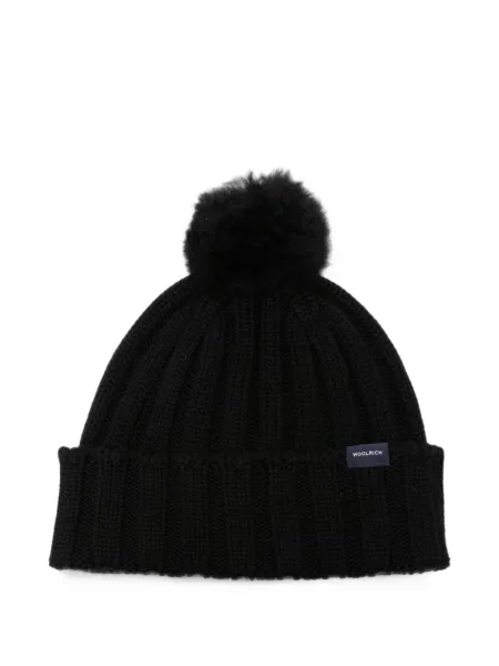 Căciulă Woolrich tricotate cu pompoane negru