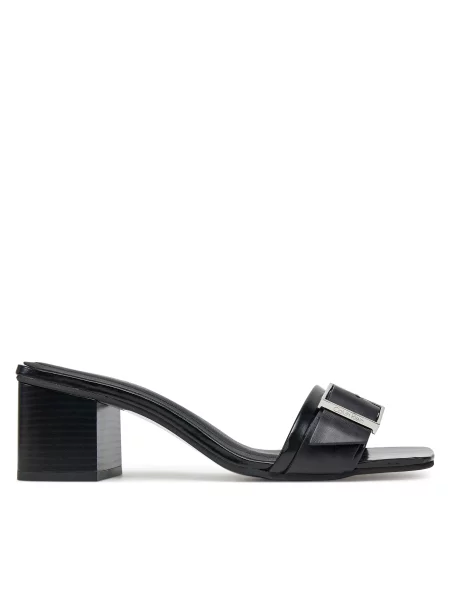 Natikači Calvin Klein Heel Mule 50 W/Buckle Lth črna