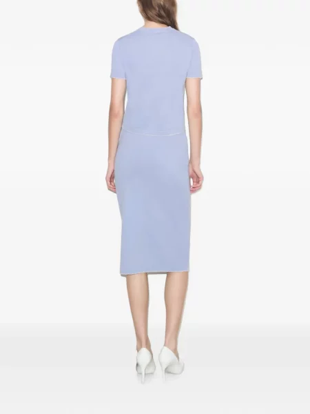 Fustă Tory Burch de lână albastru
