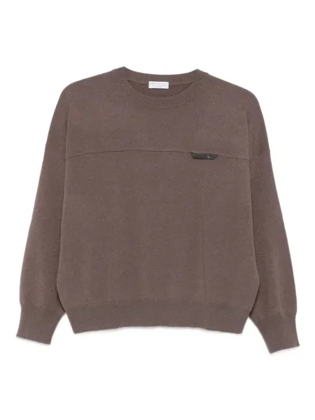 Sweter Brunello Cucinelli brązowy