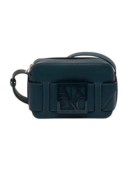 Armani Exchange torebka crossbody z imitacji skóry niebieska