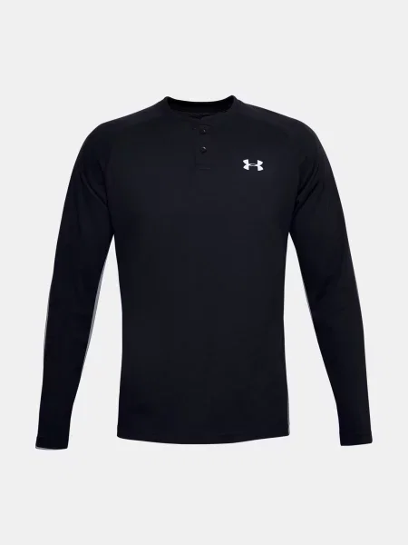 Tricou Under Armour cu guler henley negru