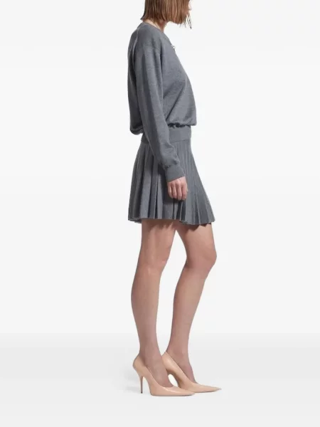 Fusta plisata Balenciaga plisată gri