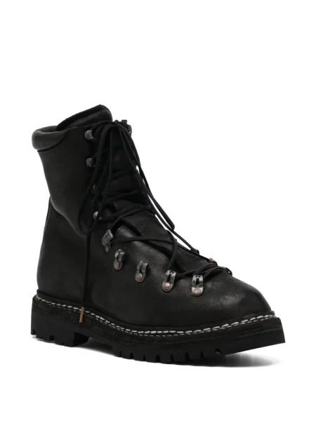 Botine Guidi cu șireturi din piele negru