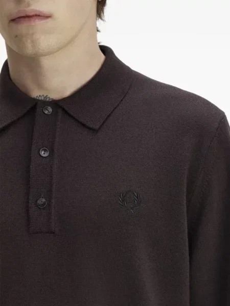 Lung tricou polo Fred Perry maro
