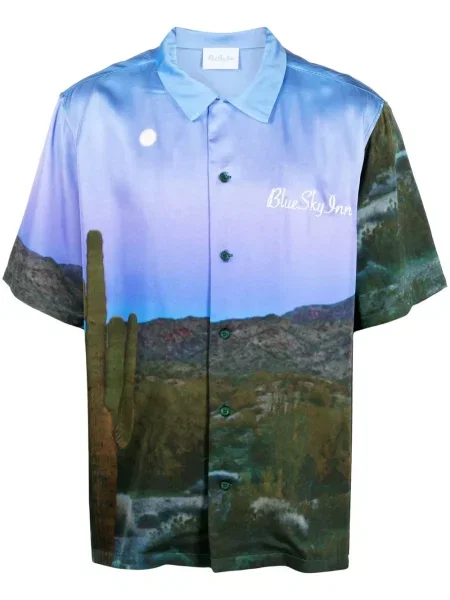 Риза Blue Sky Inn бродирана синьо