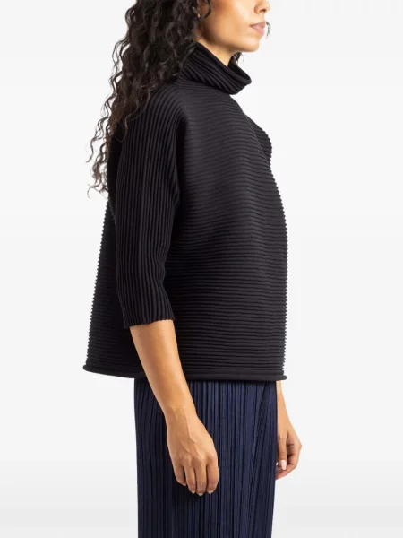 Top Pleats Please Issey Miyake tricotate negru