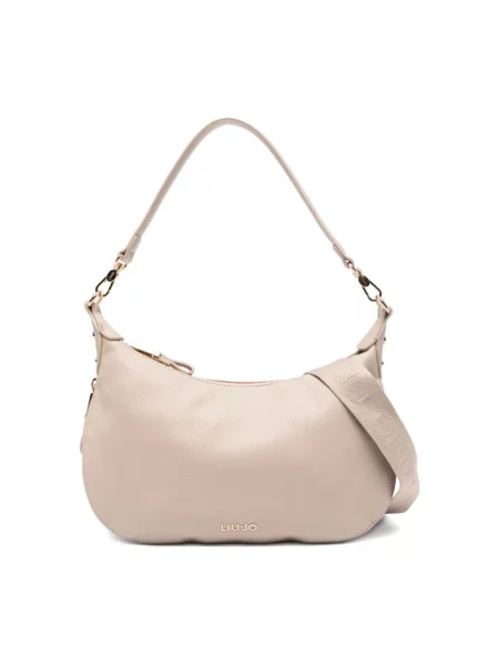 Torebka hobo Liu Jo na ramiączkach z autografem beżowa