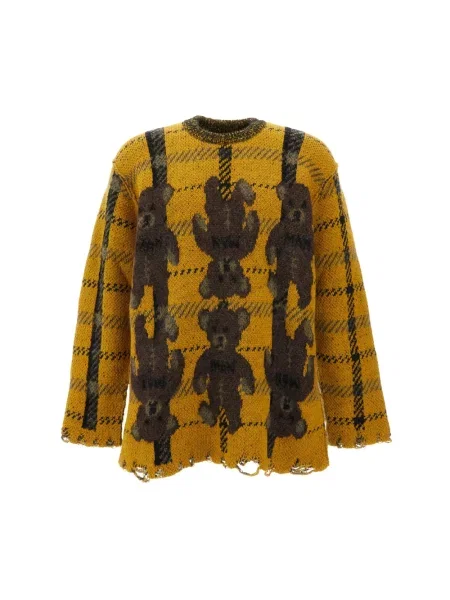 Sweter Junya Watanabe wełniany typu teddy żółty