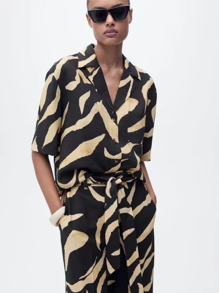 Штани палаццо MANGO мультиколор