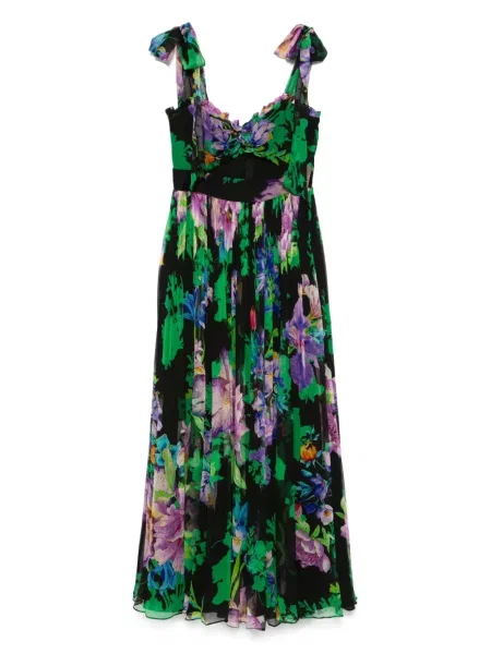 Rochie Nissa cu model floral cu imagine de costum negru