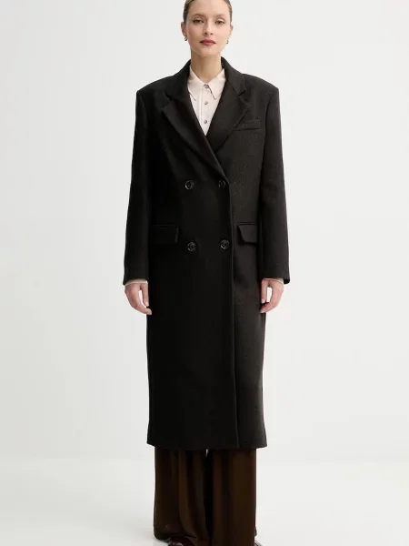 Kabát s příměsí vlny Sessun hnědá