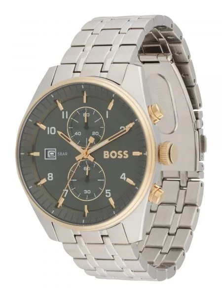 BOSS Ceas analogic SKYTRAVELLER auriu argintiu negru