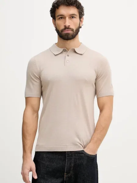 Mos Mosh polo bărbați din lână Adam bej