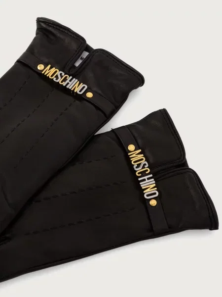 Кожаные перчатки Moschino