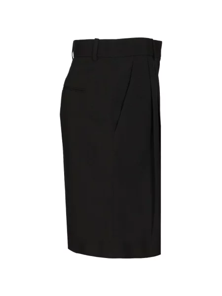 Pantaloni scurți Khaite de lână negru