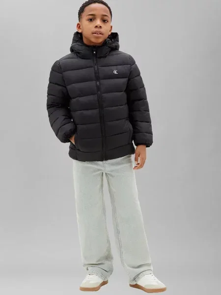 Calvin Klein Jeans капитонирано яке за деца черно